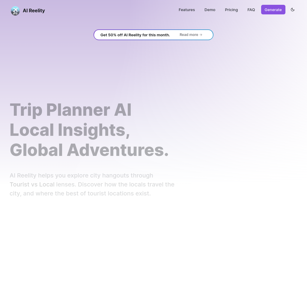 AIReelity - Trip Planner AI: Travel like a Local, Explore like a Tourist