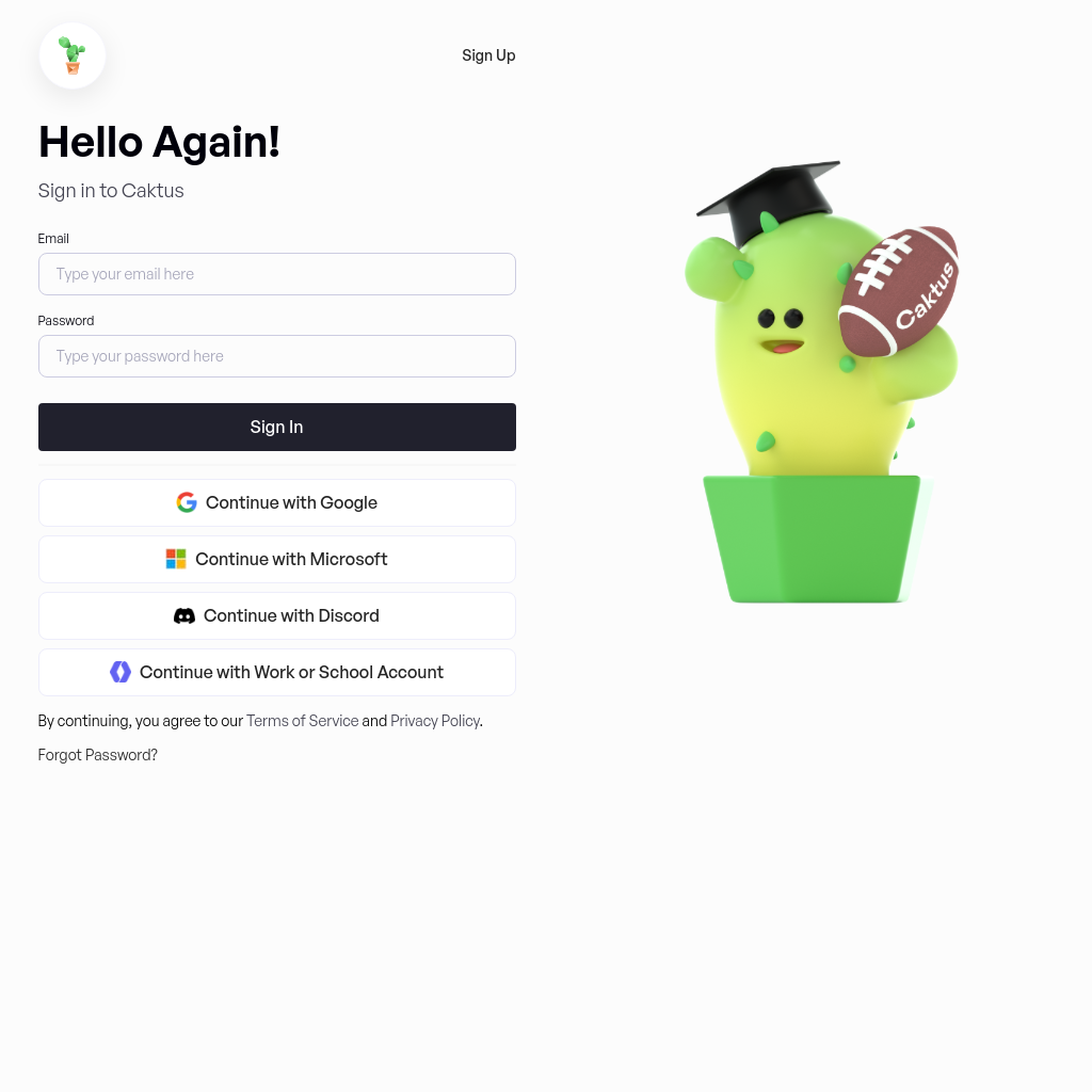 Caktus Login - Acesso à sua Conta