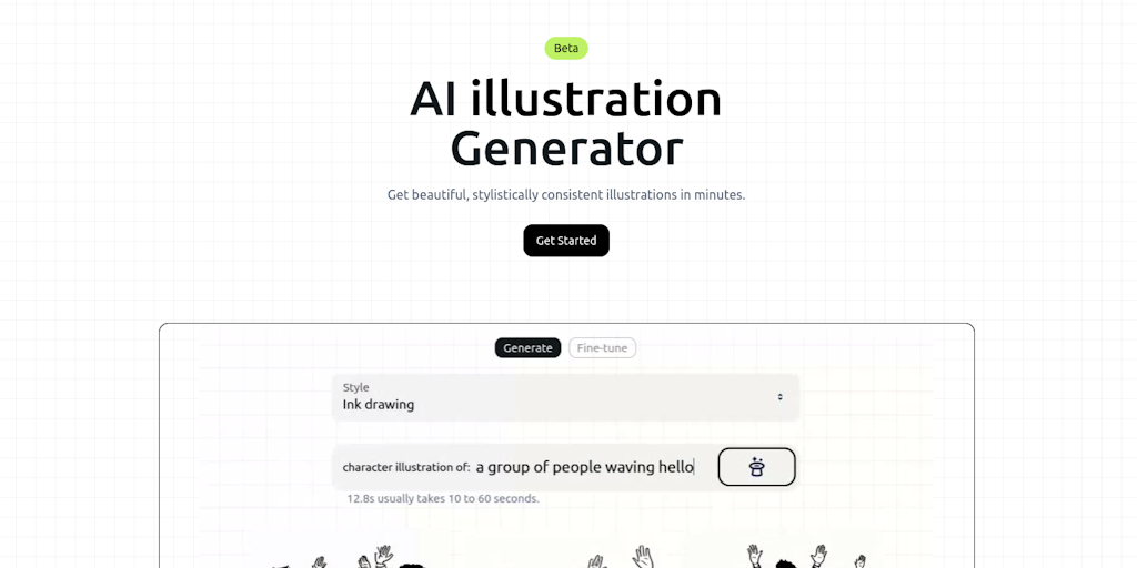 Ilus AI - AI Illustration Generator | Stylistically Consistent Illustrations in Minutes