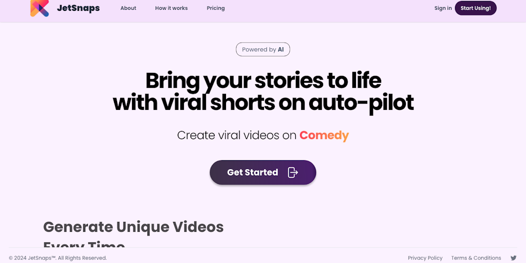 JetSnaps | Crea videos virales con IA en piloto automático