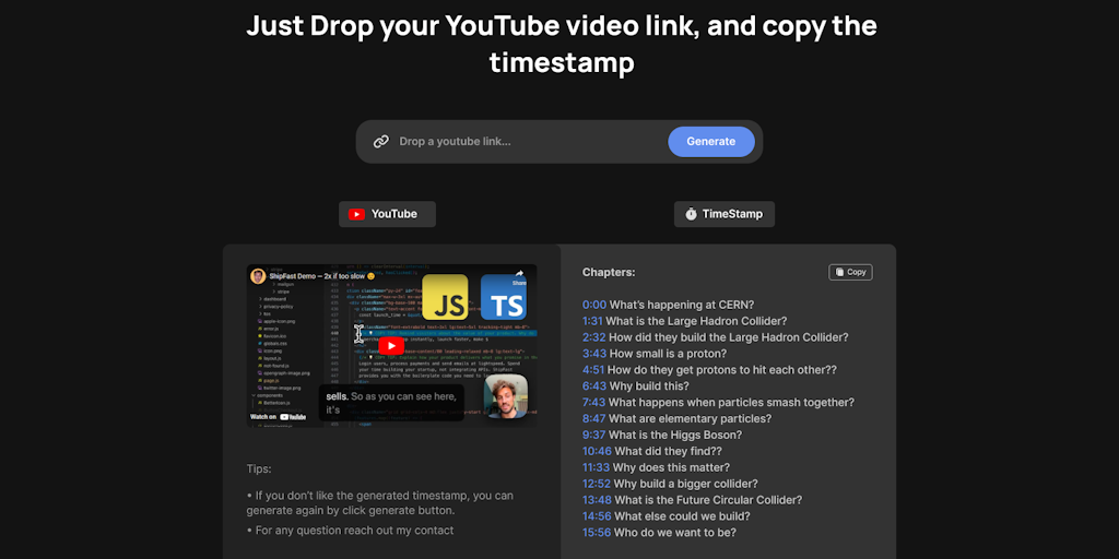 Timestamper: Genera Marcas de Tiempo para Videos de YouTube