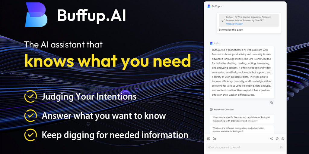 Buffup: Assistente de IA para Navegador, Copiloto Web com ChatGPT