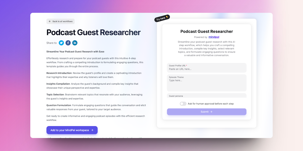 Podcast Guest Researcher | MindPal