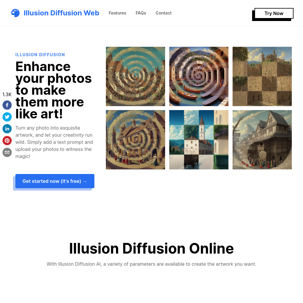 Illusion Diffusion: 免費 AI 圖像轉換工具 - Illusion Diffusion 網站