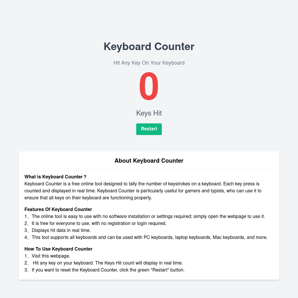 Счетчик Нажатий Клавиш: Бесплатный онлайн инструмент для проверки клавиатуры