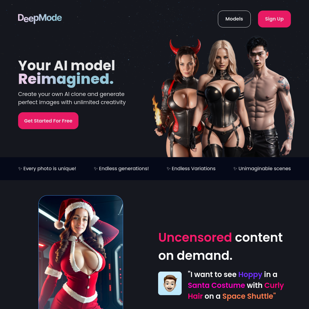 DeepMode.ai - Create Your Own AI Clone Model | AI Photo Generation