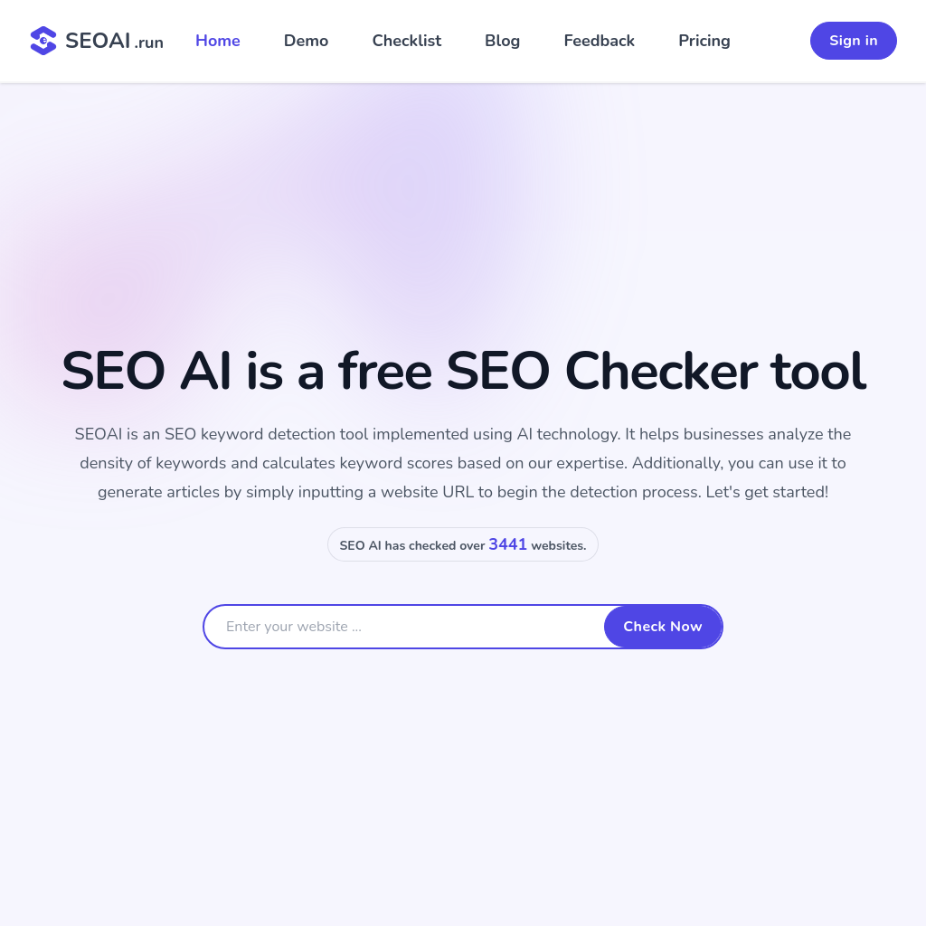 SEOAI.run: Herramienta gratuita y útil para comprobar SEO