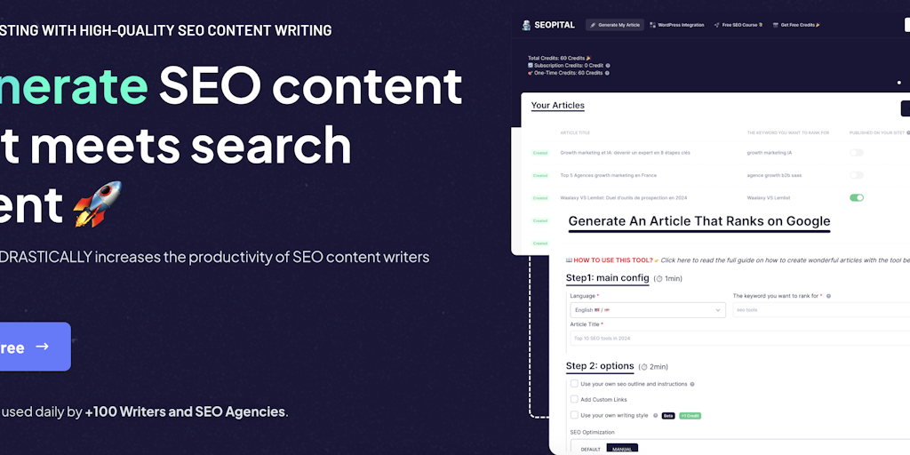 SEOpital - AI Writing Tool for High-Quality SEO Content