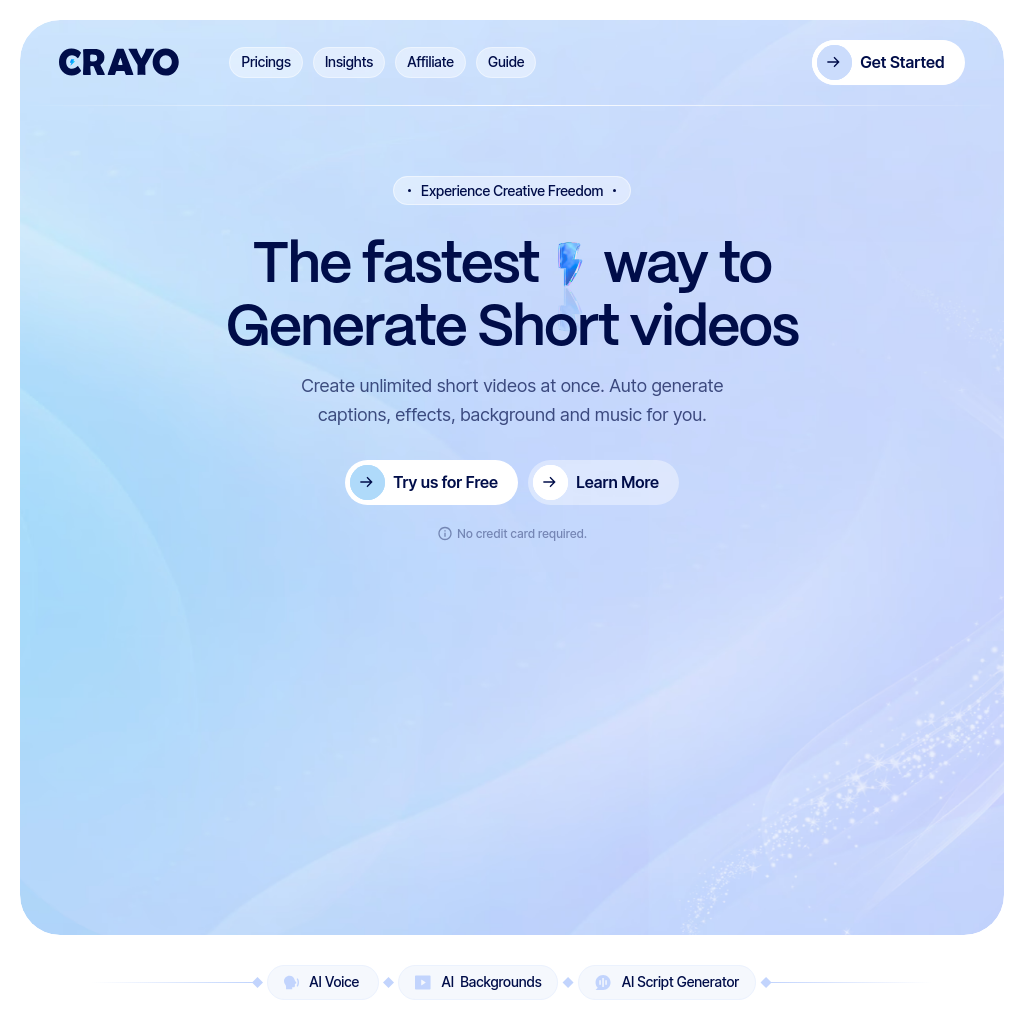 Crayo AI: Generador de Videos Cortos con IA | Automatiza tu Contenido