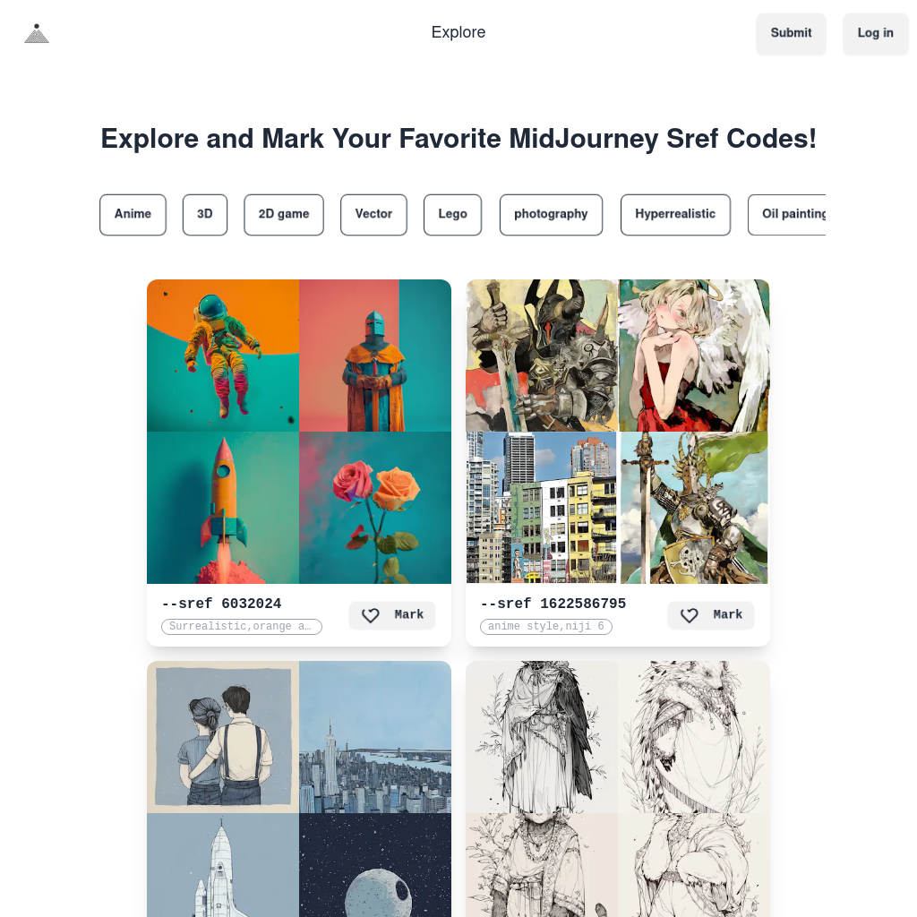 Midjourney SREF Codes Library - Explore Unique Styles