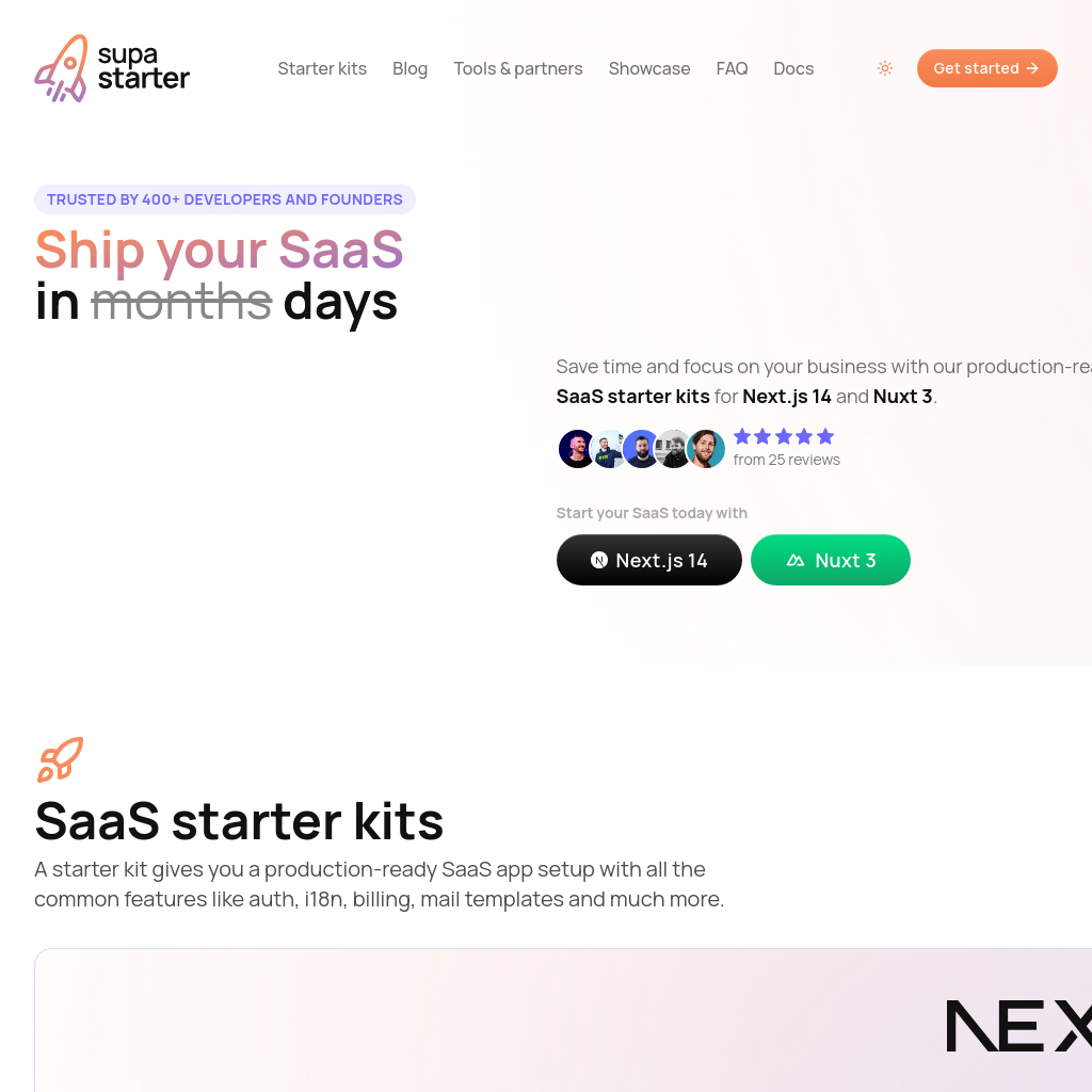 supastarter - 快速推出您的SaaS应用