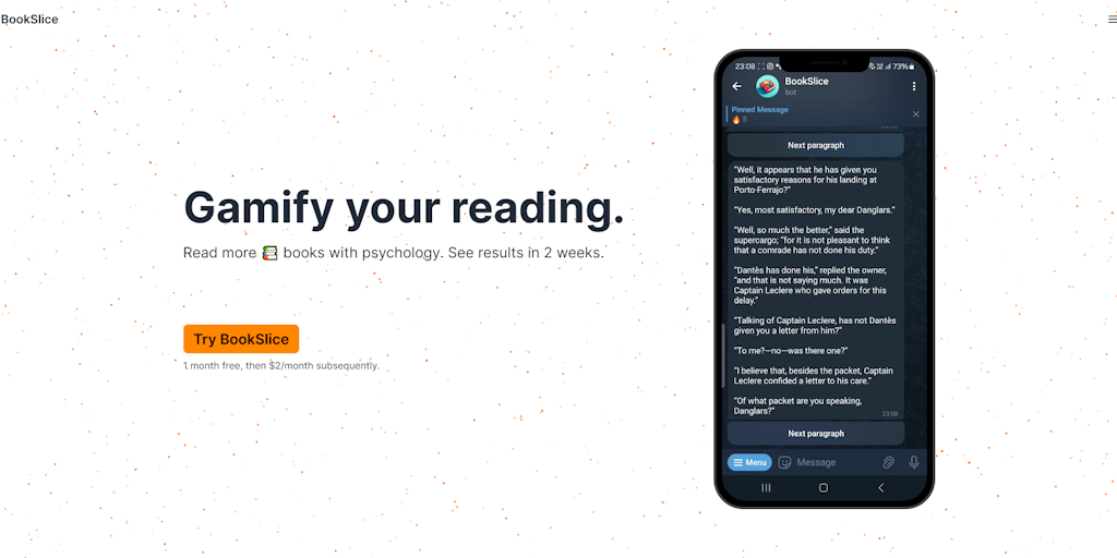 BookSlice - Gamified book reader for busy people