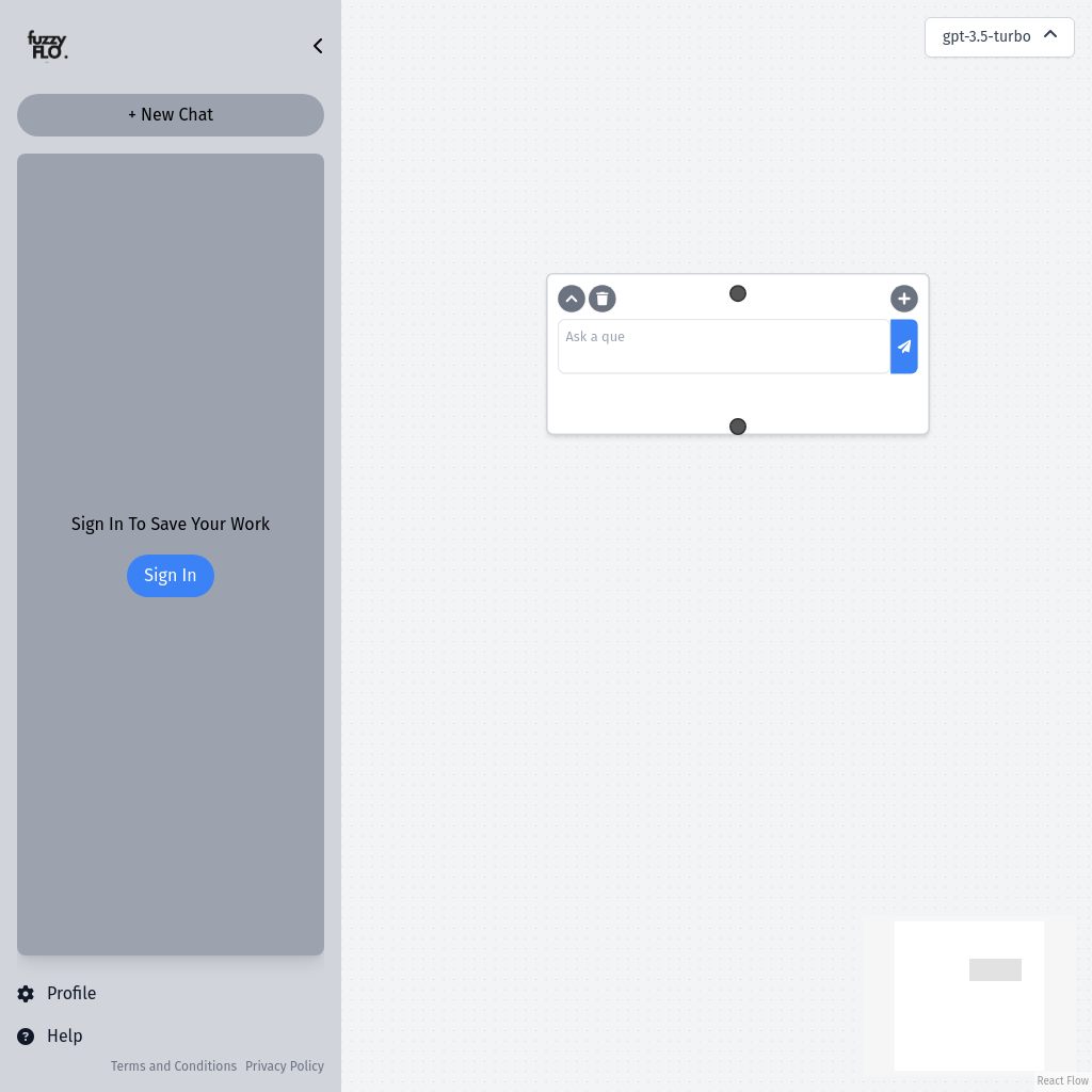 FuzzyFlo : Créez des flux de travail AI avec React Flow