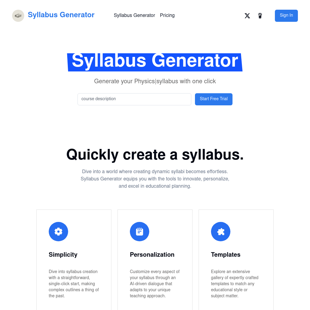 AI Syllabus Generator - Создайте учебный план за минуты