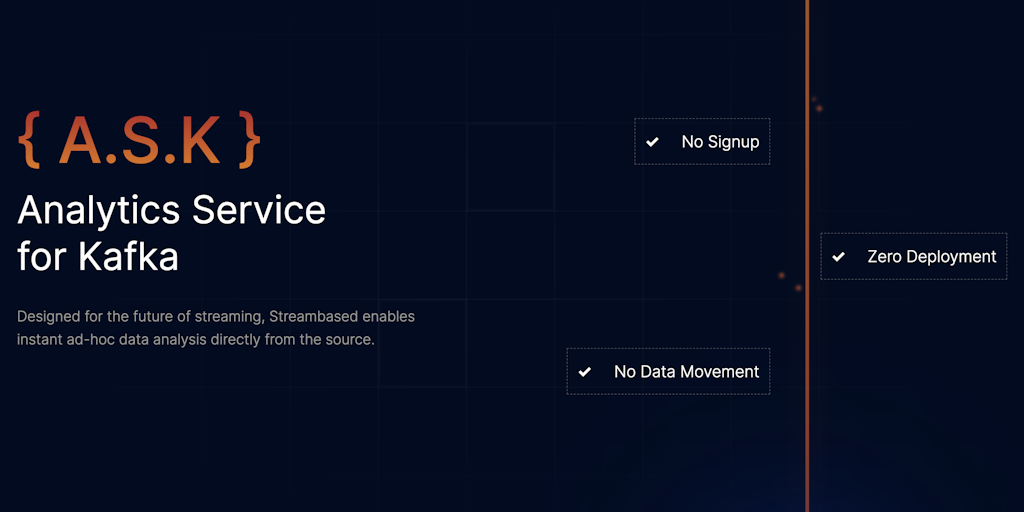 Streambased - Apache Kafka® 데이터 스트리밍 플랫폼 분석 서비스