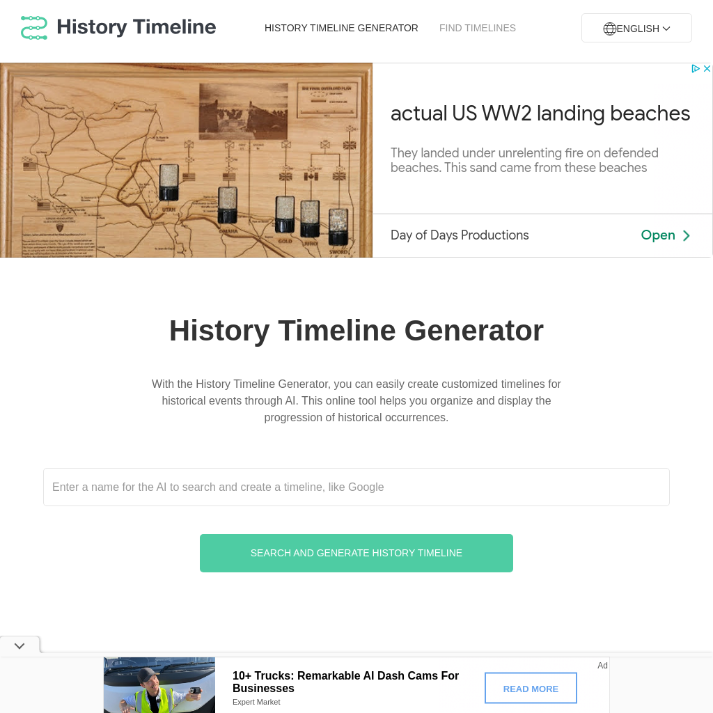 History Timeline Generator - Personalisierte Geschichts-Zeitleisten erstellen