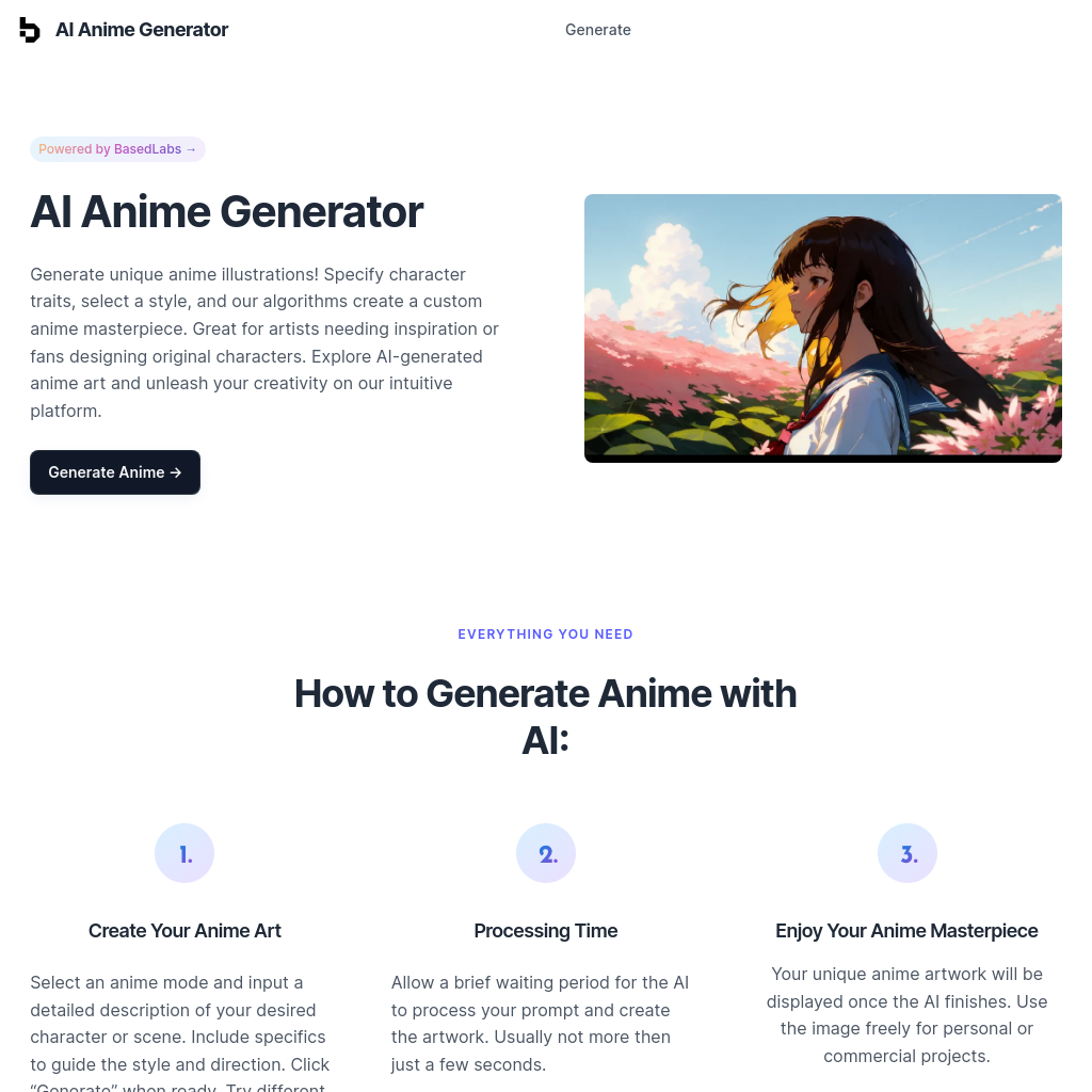 AI Anime Generator - Create Unique Anime Art | AI-Anime-Generator