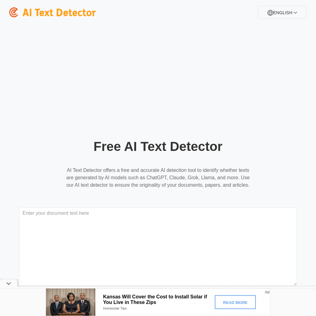 AI Text Detector - Бесплатный детектор AI-текста