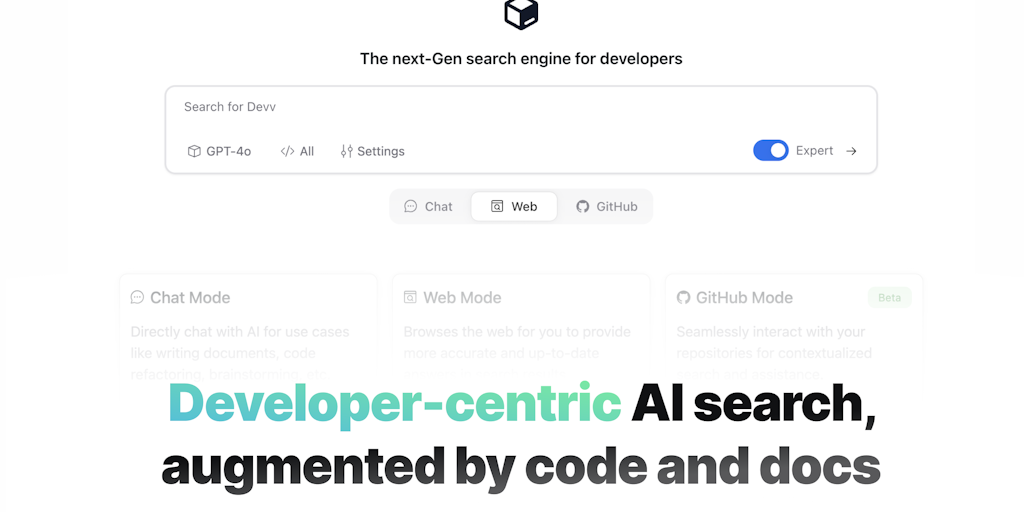 Devv.AI - Developer-centric AI search, code, and docs