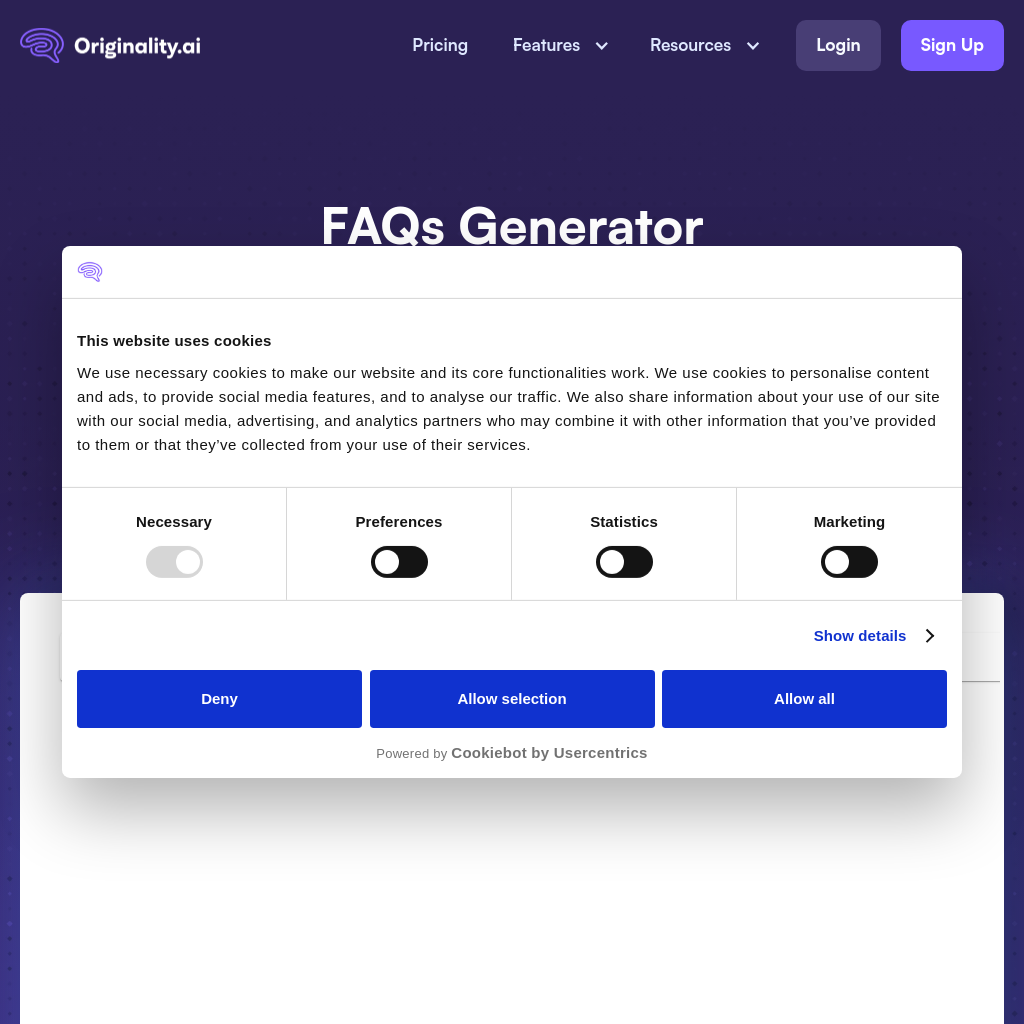 FAQs Generator - Create High-Quality FAQs in Minutes | Originality.ai