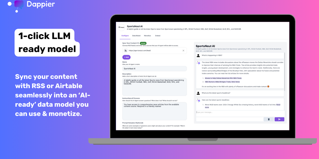 Dappier 2.0 - Monetize Your Content with AI Agents and Dappier