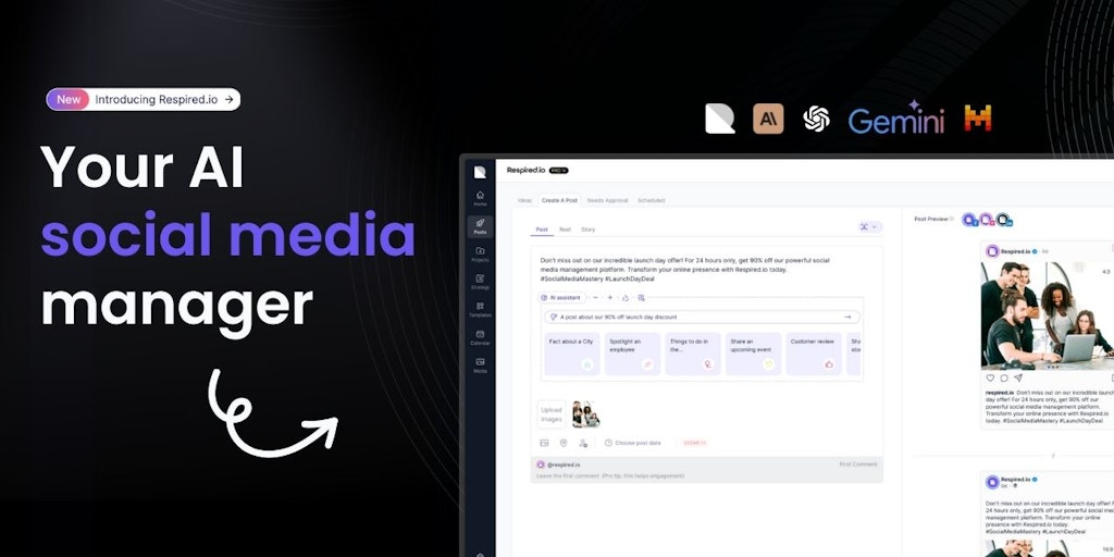 Respired.io - AI Social Media Management for Startups - 90% Discount