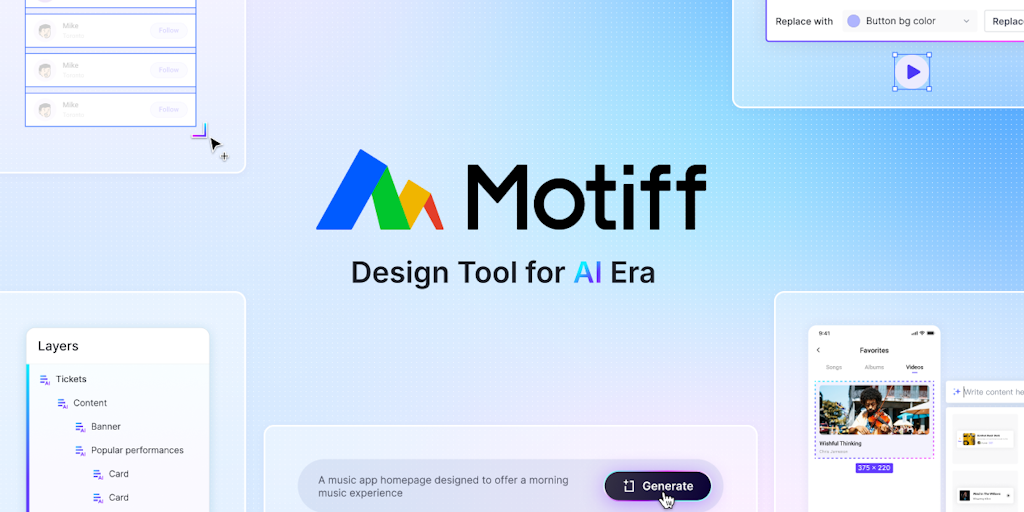 Motiff: Ferramenta de Design de Interface Profissional com IA