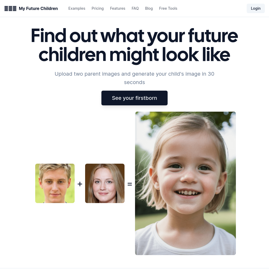 My Future Children - Generate Your Child's Image in 30 Seconds