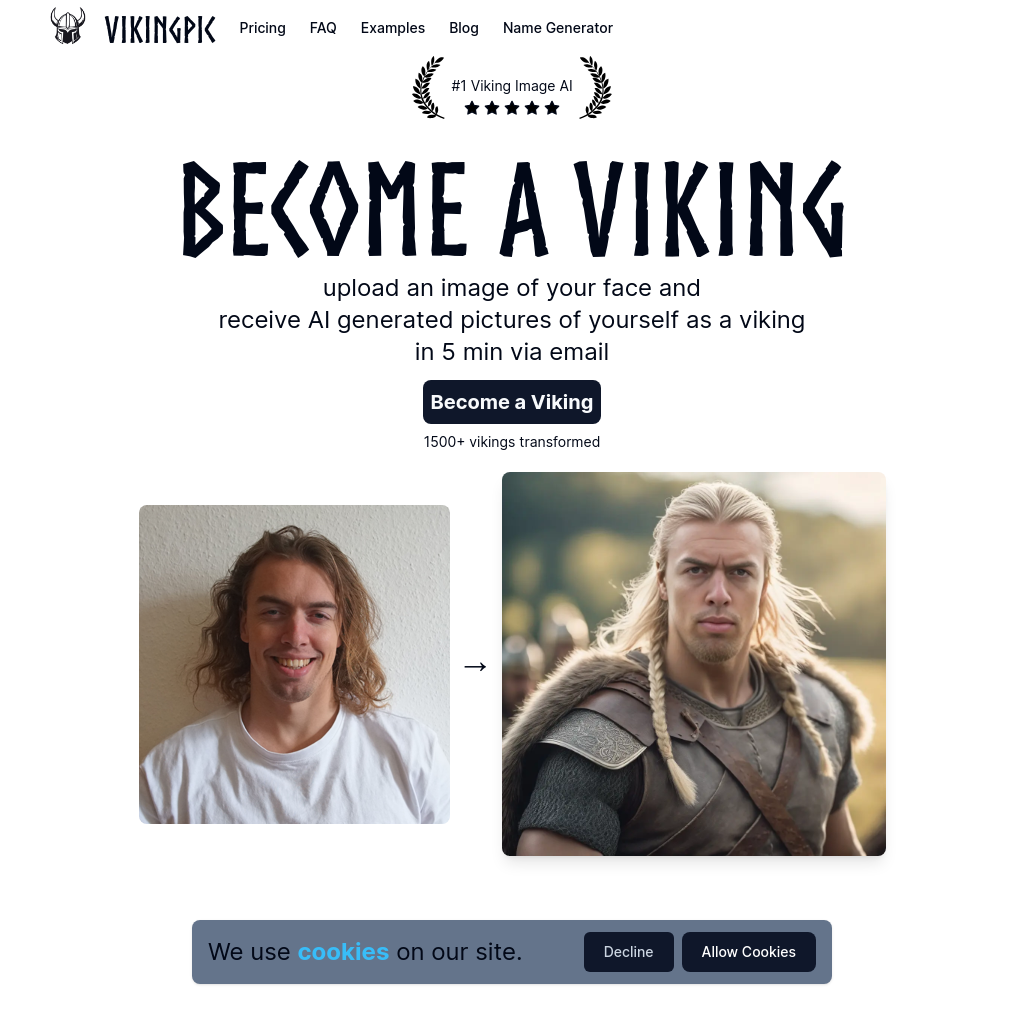 VikingPic: Conviértete en un Vikingo con IA