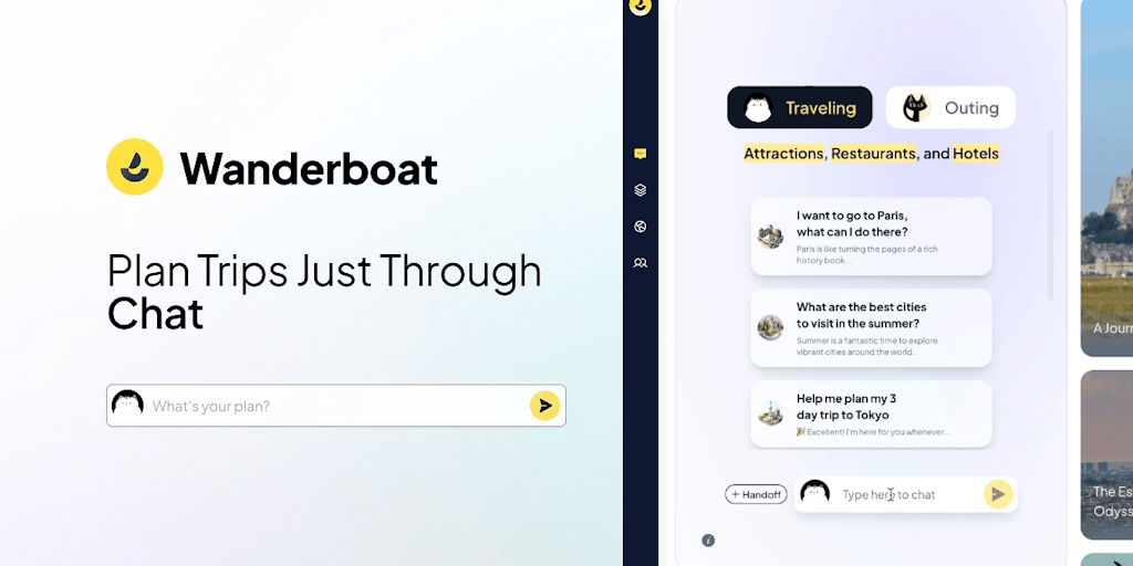 Wanderboat AI - Planeador de Viagens l Encontre Restaurantes, Atrações, Eventos em Minutos