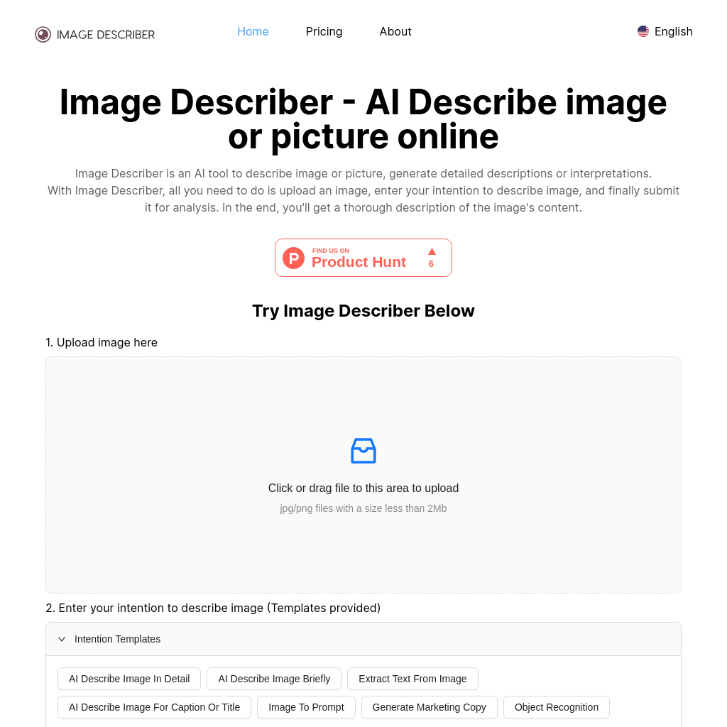 Image Describer - AI Describe image or picture online