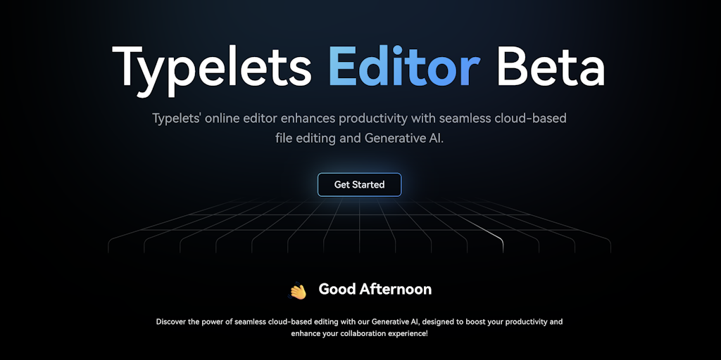 Typelets Editor - Cloud-based file editing with Generative AI