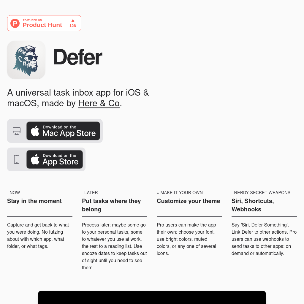 Defer • タスク受信箱アプリ