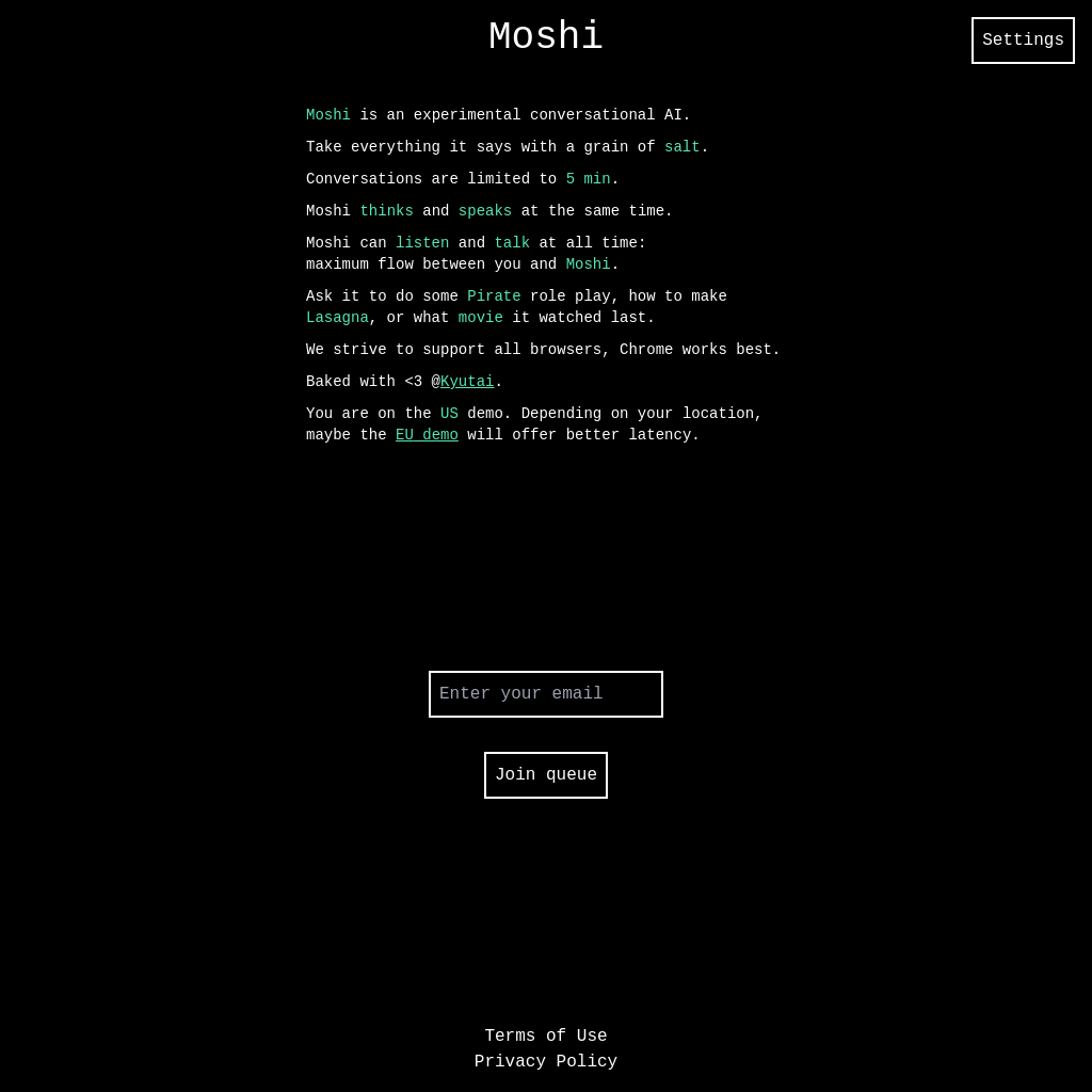 moshi.chat - 会話型AIの実験