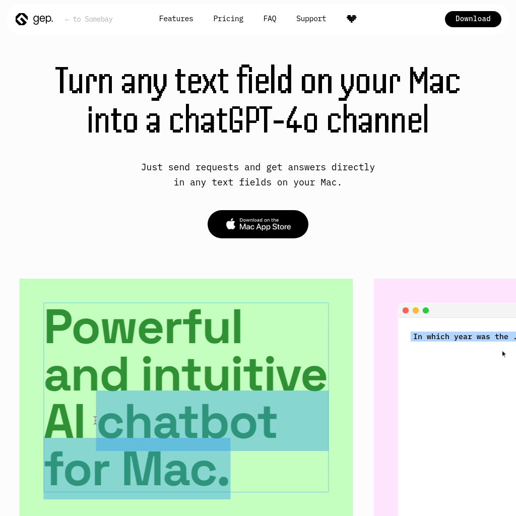 Gepchat - Transform any text field on your Mac into a ChatGPT-4o channel