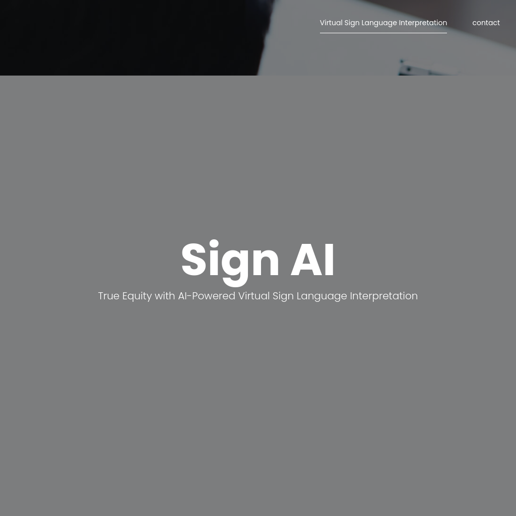 Sign AI - Virtual Sign Language Interpretation