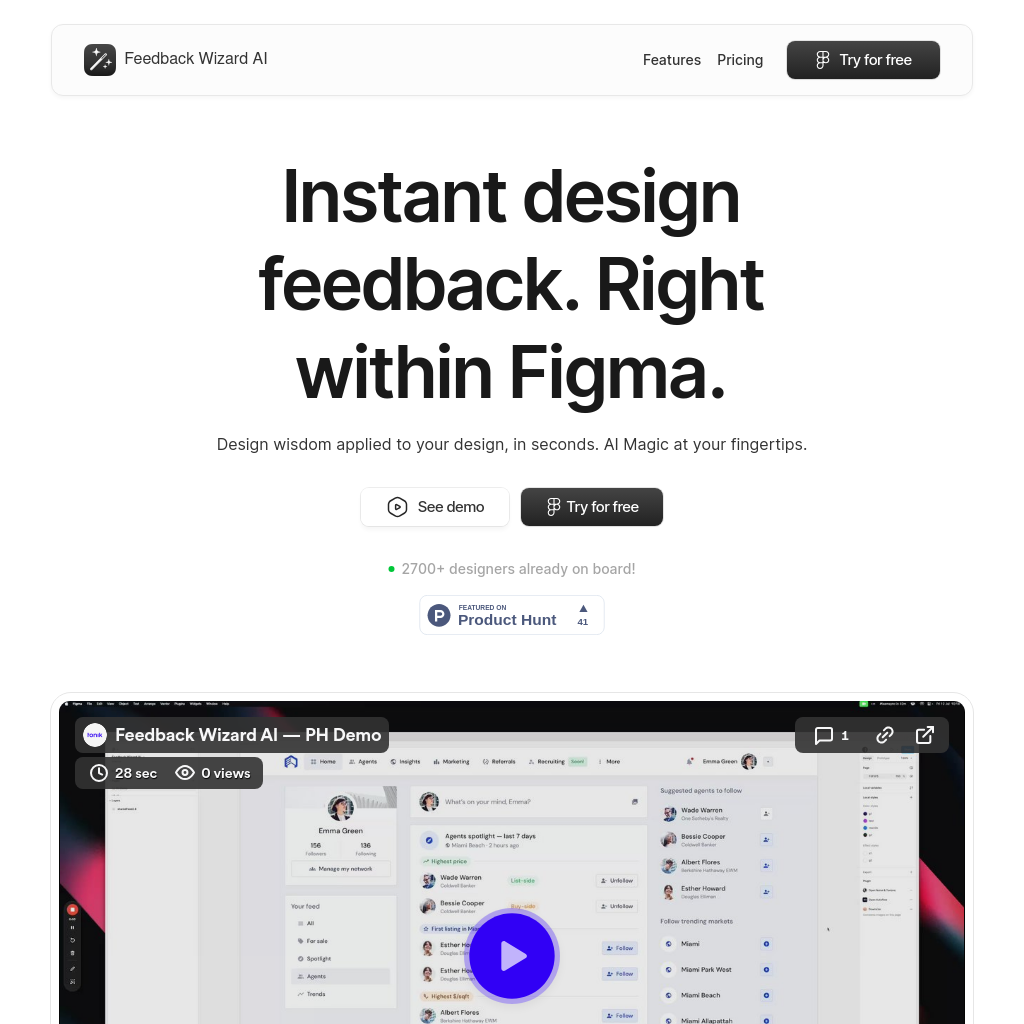 Feedback Wizard AI - Instant design feedback, right within Figma