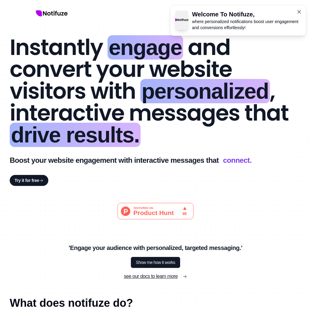 Notifuze - Personalized Notifications for Web Apps