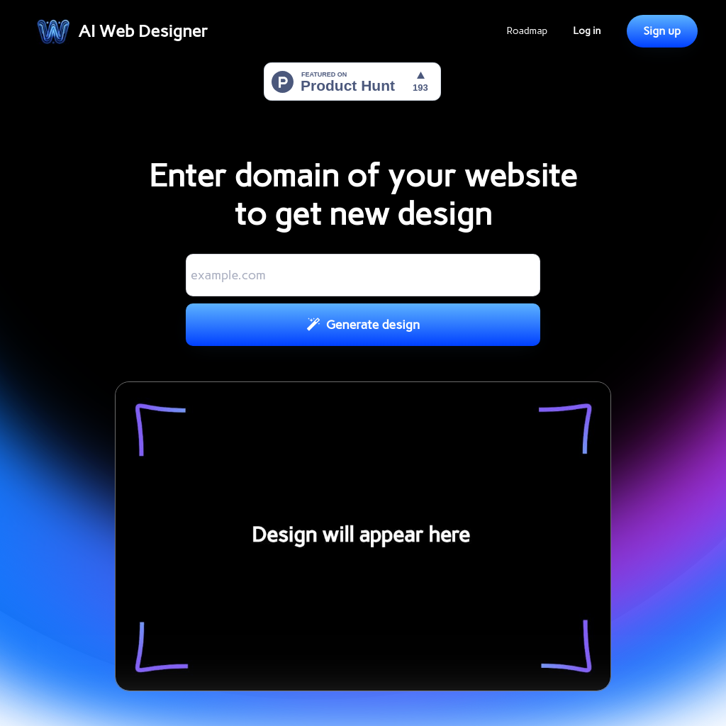 为您的网站生成更好的网站设计 - AI Web Designer