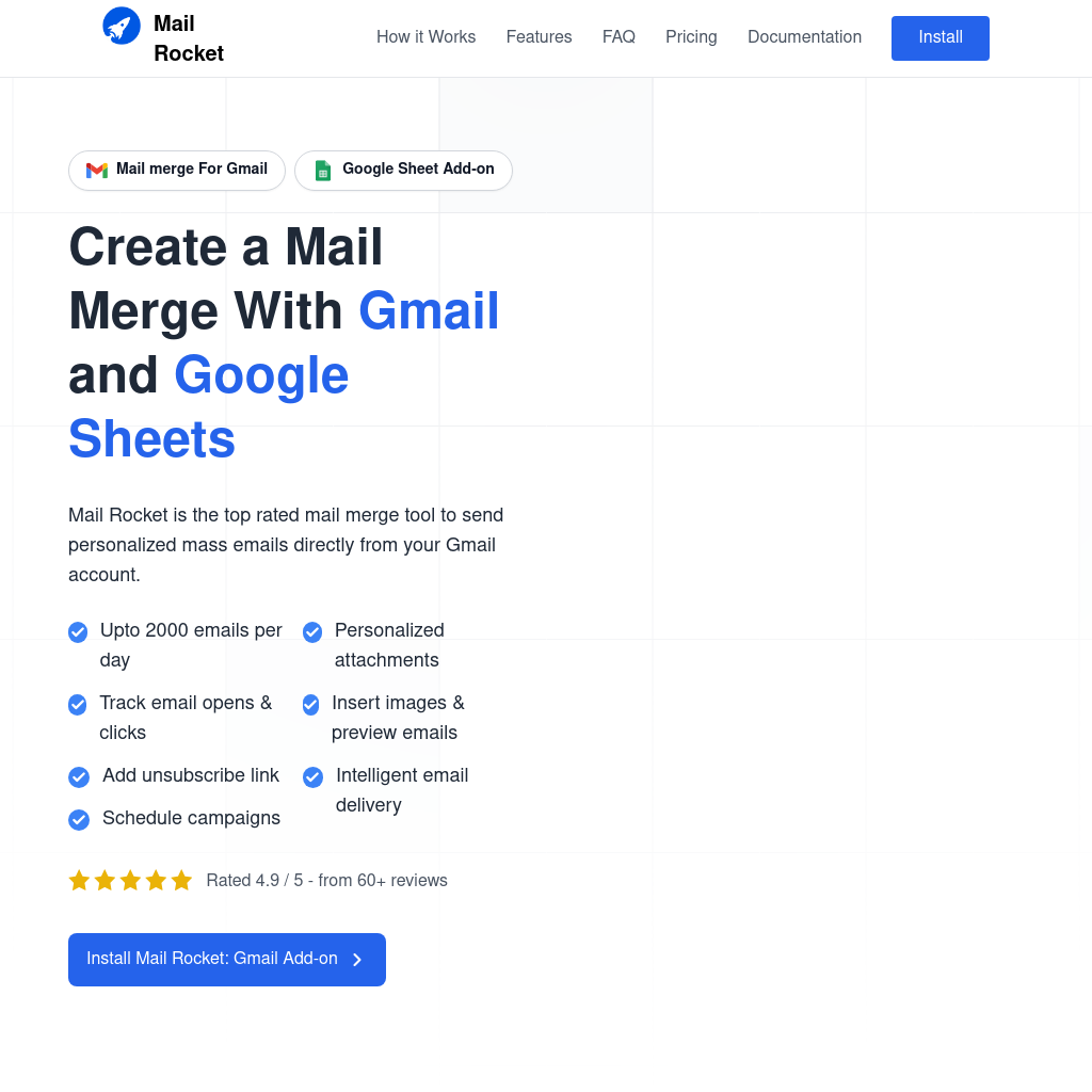 Mail Rocket - Create a Mail Merge with Gmail & Google Sheets