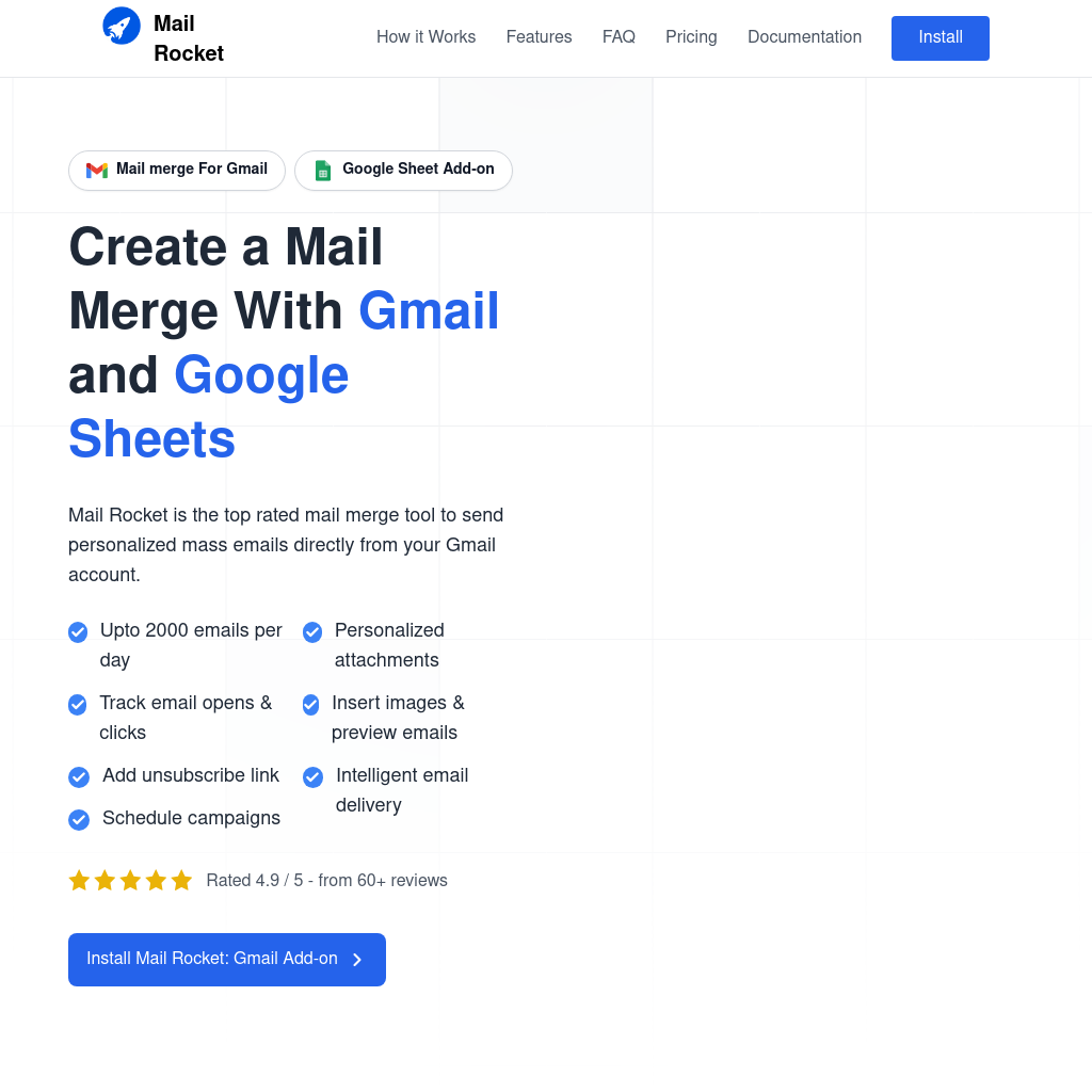 Mail Rocket: Mail Merge mit Gmail & Google Sheets erstellen