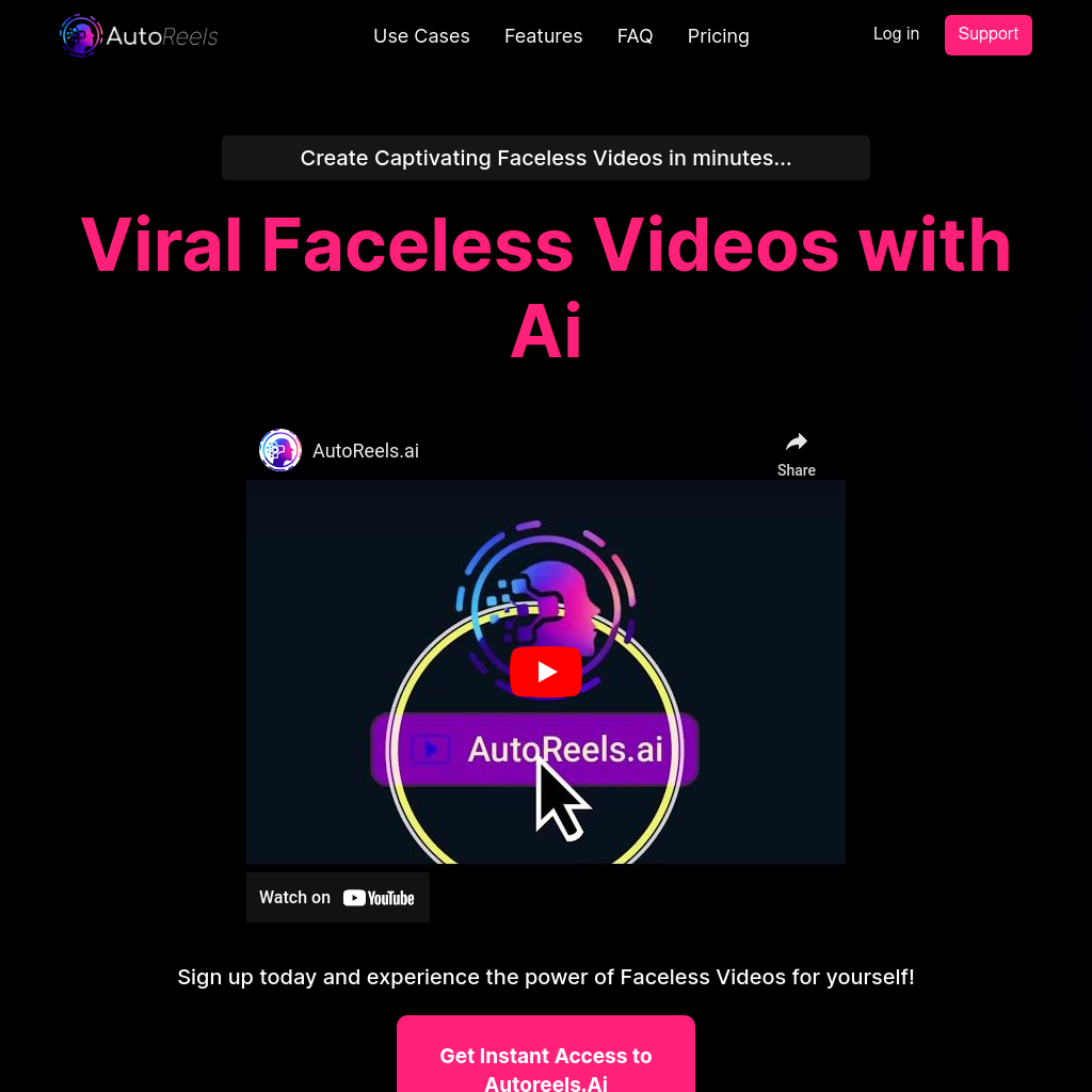 AutoReels — Gere Vídeos Sem Rosto Usando IA Para Youtube, TikTok, Instagram e Mais