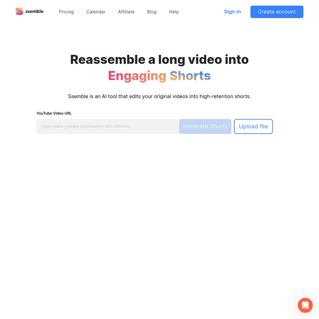 Ssemble - Generate engaging shorts with AI