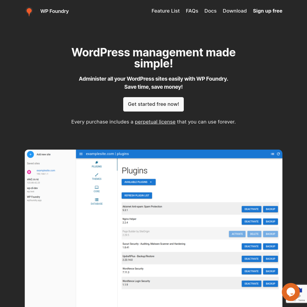 WP Foundry - 簡単なWordPress管理ツール