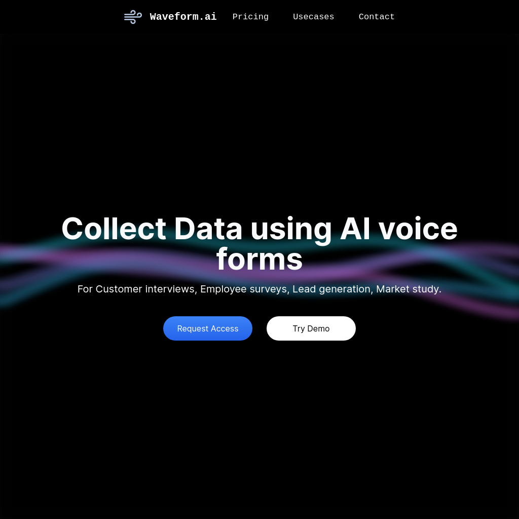 Waveform.ai - AI Voice Forms for Better Surveys