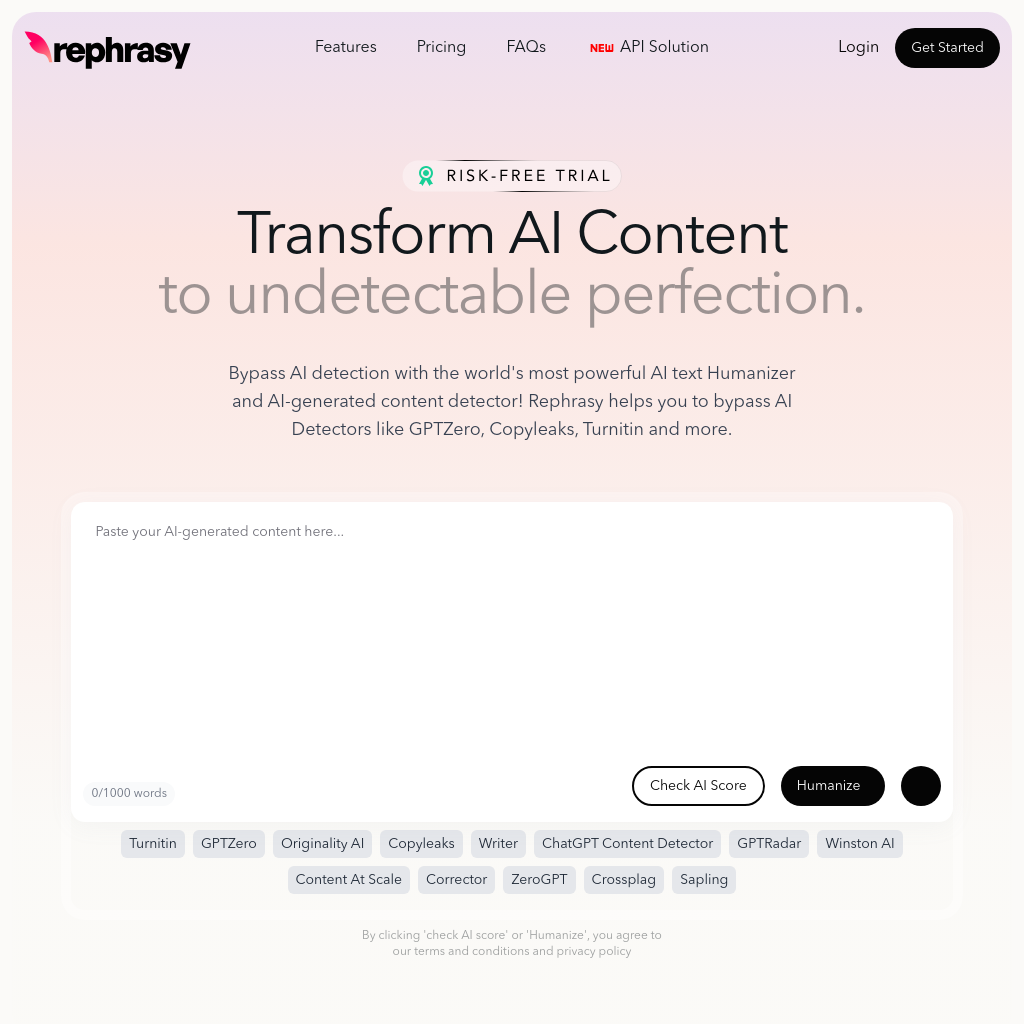 Rephrasy - AI Humanizer and Content Detector