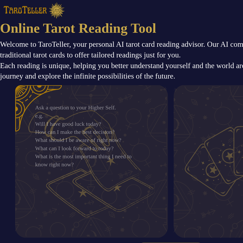 TaroTeller - AIによる未来の洞察を提供するタロット占い