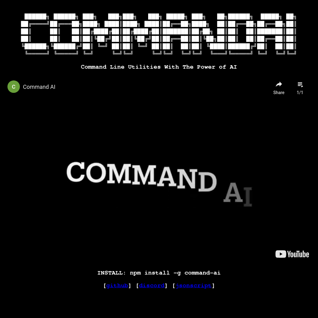 CommandAI - Command Line Utilities With the Power of AI