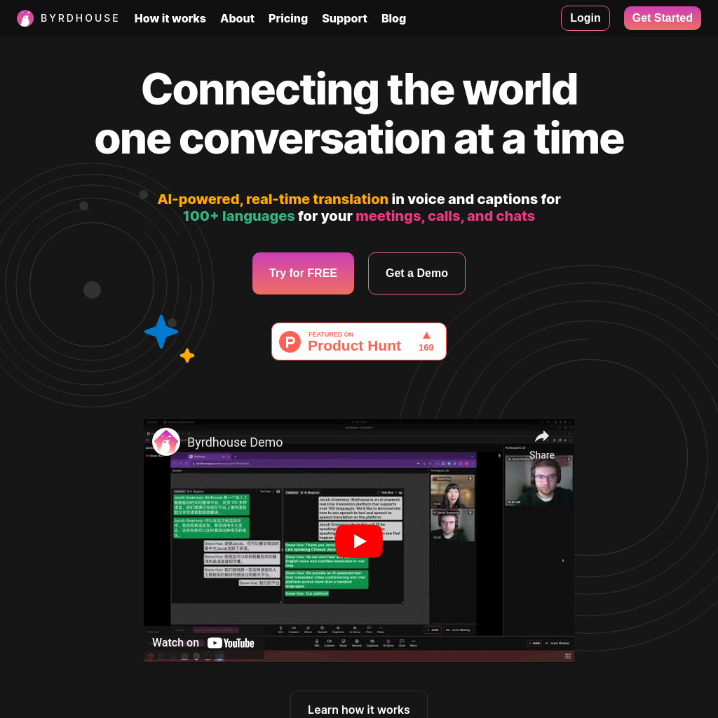 Real-time Voice Translation by Byrdhouse - Translate your live events and meetings into any language