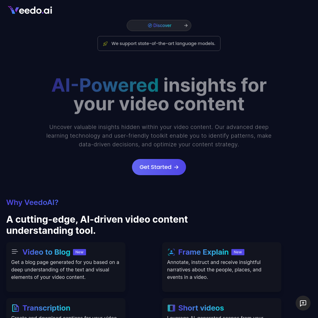 VeedoAI: Ferramenta Avançada de Entendimento de Vídeo com IA